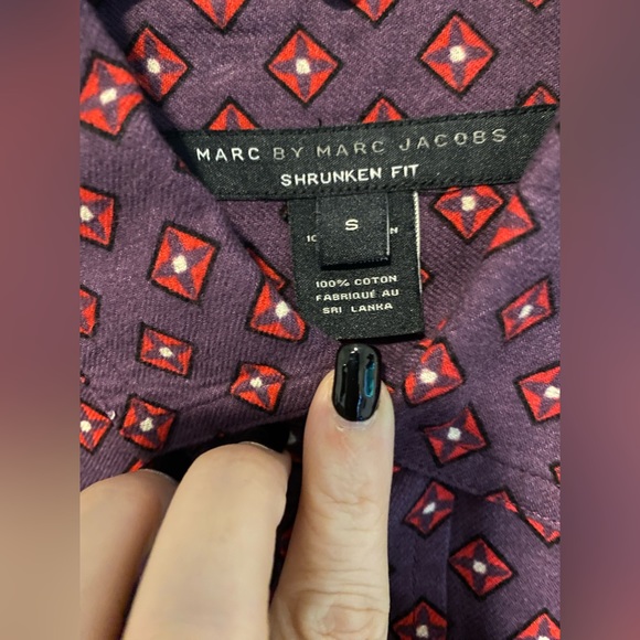 NWT Marc by Marc Jacobs Faded Wine Multi Long Sleeve Flannel Button Down |Size S - Picture 5 of 9